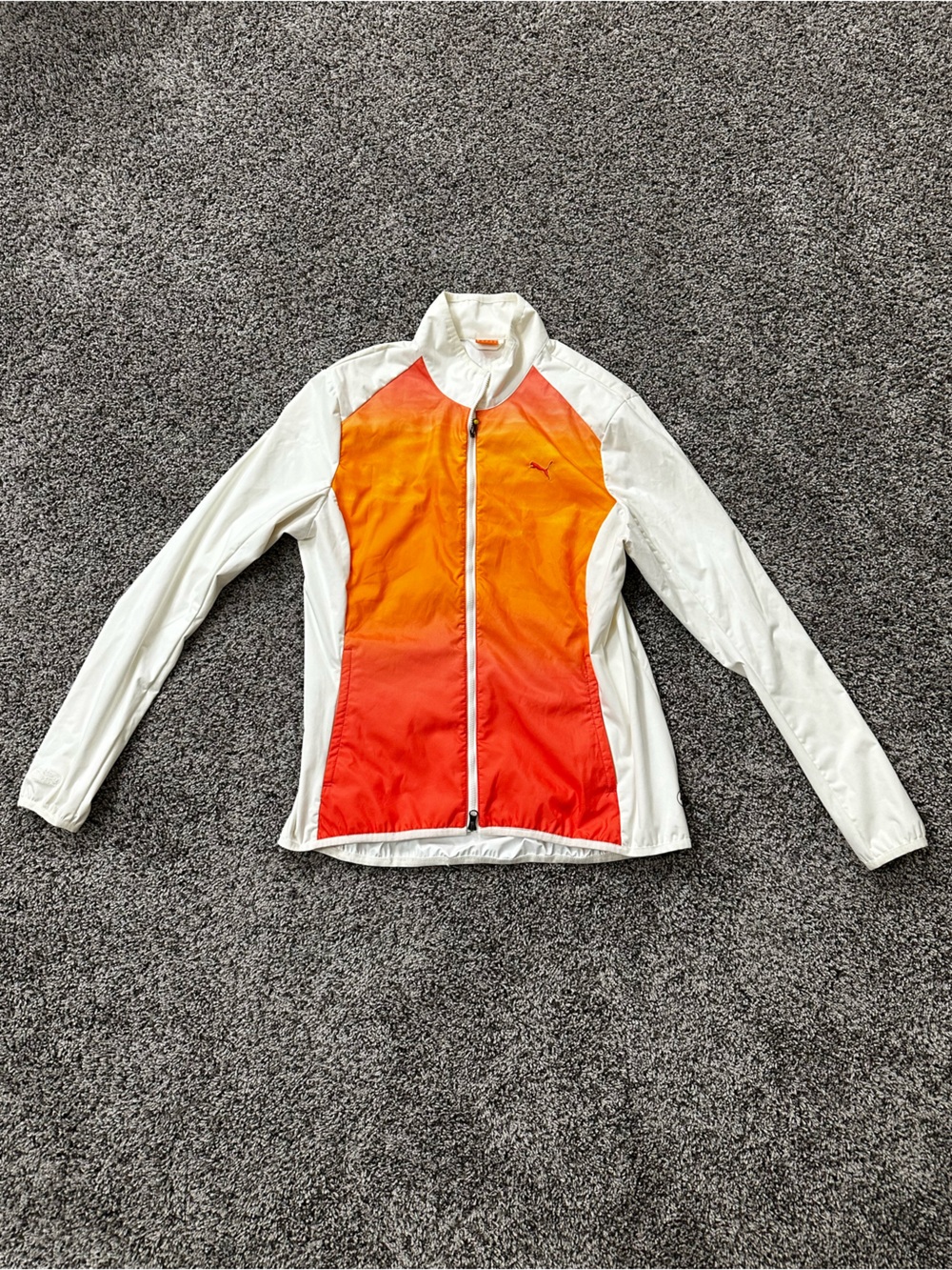 Puma White and Orange Jacket (Medium)